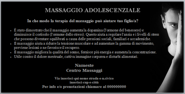 massaggio adolescenziale